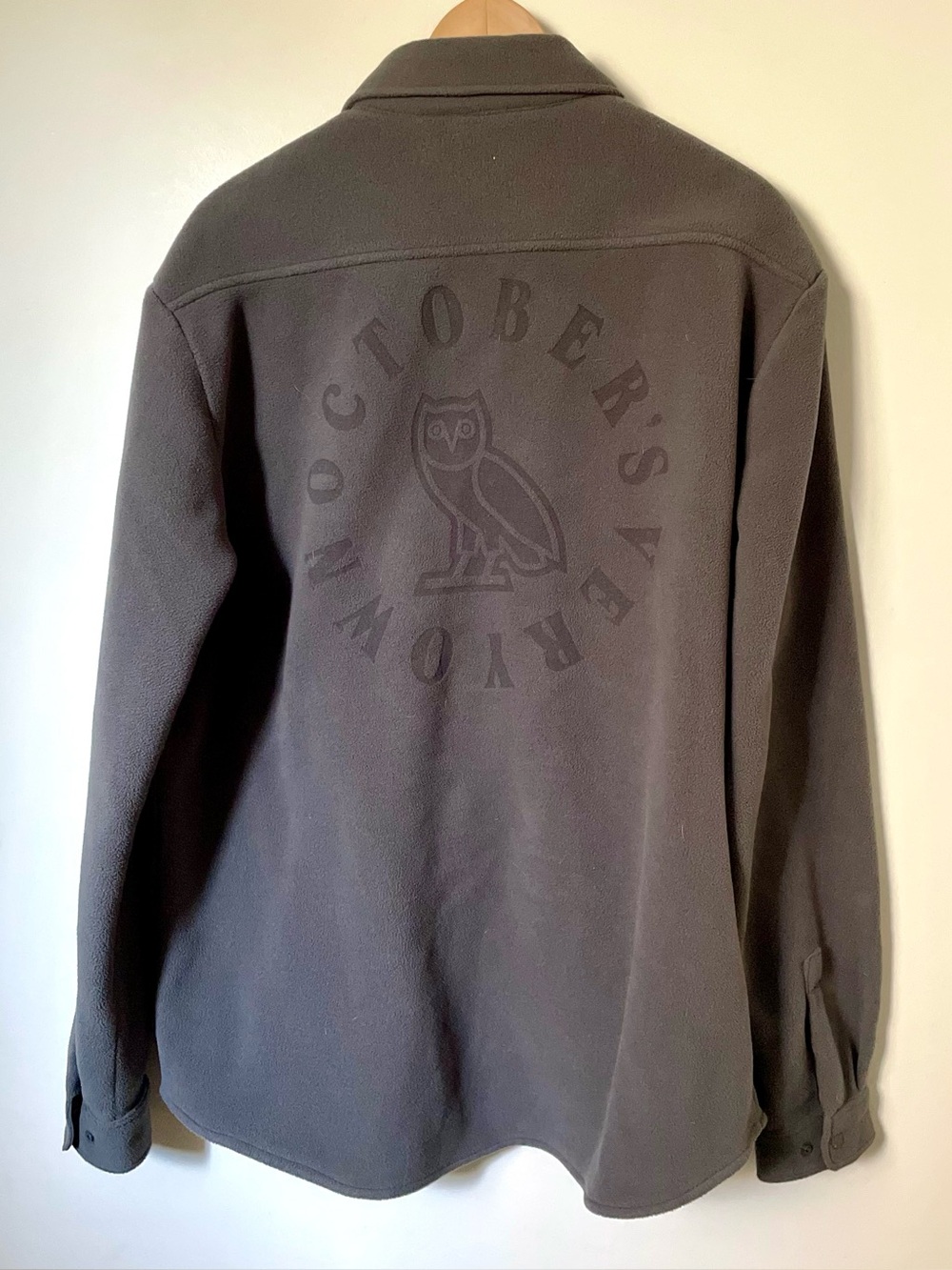 OVO October's Very Own Drake Fleece Polartec Grey Button Down Shacket Size XL